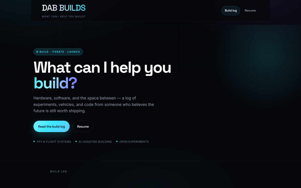 dabbuilds.com homepage hero